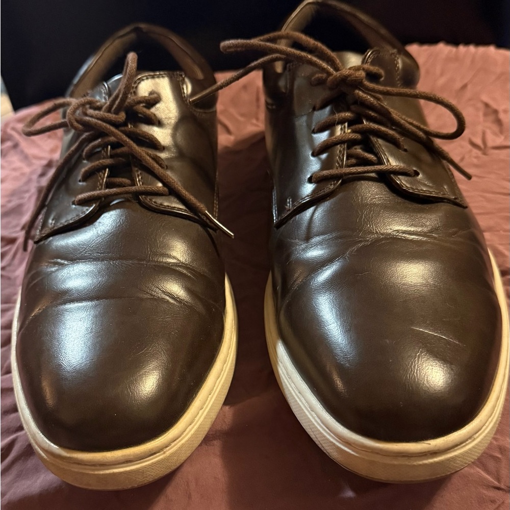 Perry Ellis Dark Brown Leather Oxfords